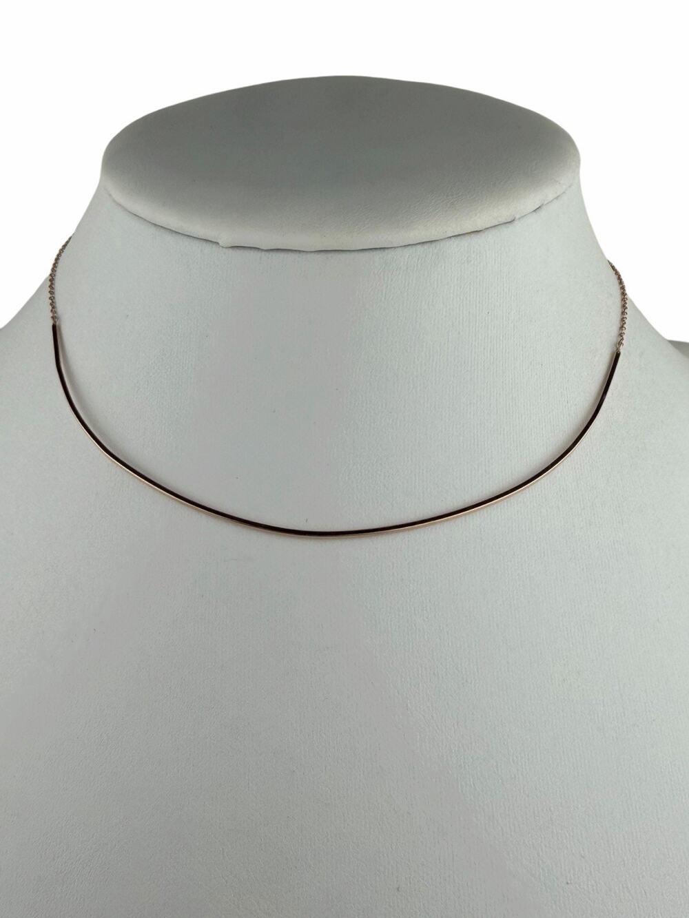 Catbird 14K Yellow Gold Curved Bar Necklace 15" 2.8g